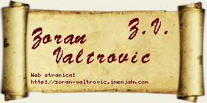 Zoran Valtrović vizit kartica